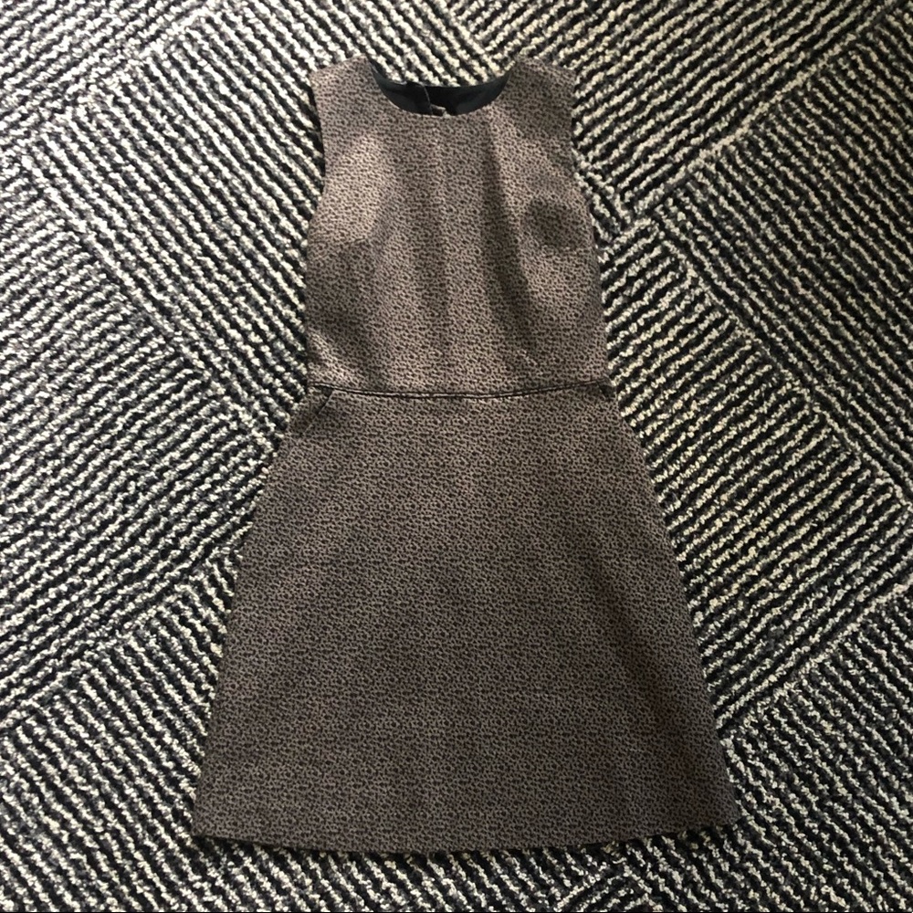 Like New Structured Black & Gold A-Line Dress w/ Pockets